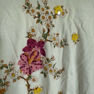 Les Copains White and Blue Top